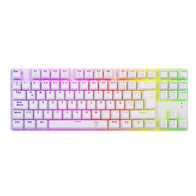 Teclado T-Dagger T-TGK315W-RD Bora White Red Switch TKL USB Mecánico